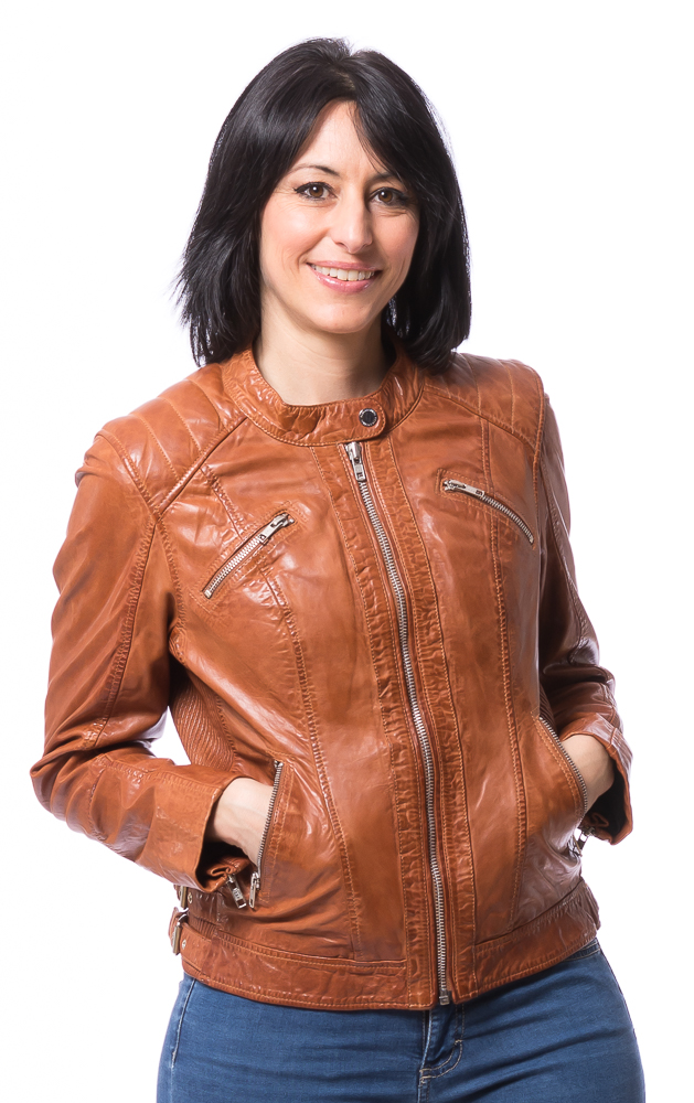 Vision cognac Nappaleder Jacke für Damen von ROCKANDBLUE