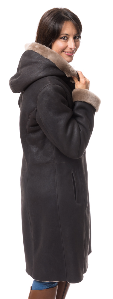 Cristina-14136 Alex 2D braun Nappalan Mantel für Damen von TRENDZONE