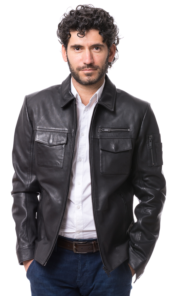 Gianmaria-13224 Bering schwarze Lederjacke für Männer von TRENDZONE