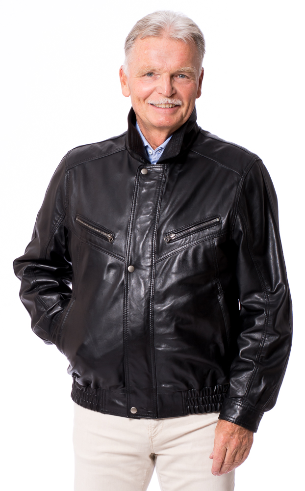 Renzo schwarz Blouson Lammnubuk Leder schwarz von TRENDZONE