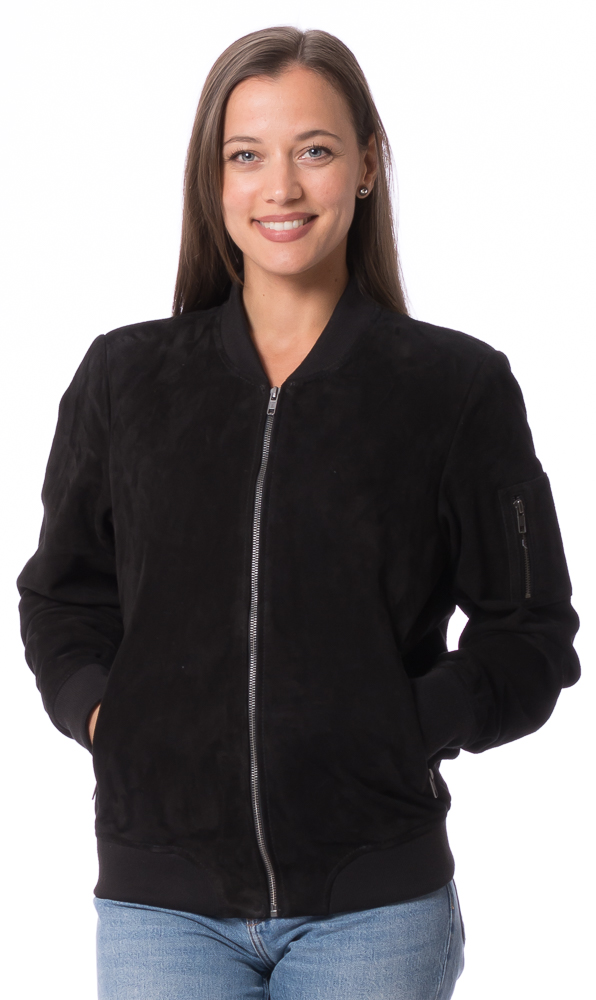 845 schwarz College Blouson aus Ziegenvelour Leder 845 schwarz College Blouson aus Ziegenvelour Leder