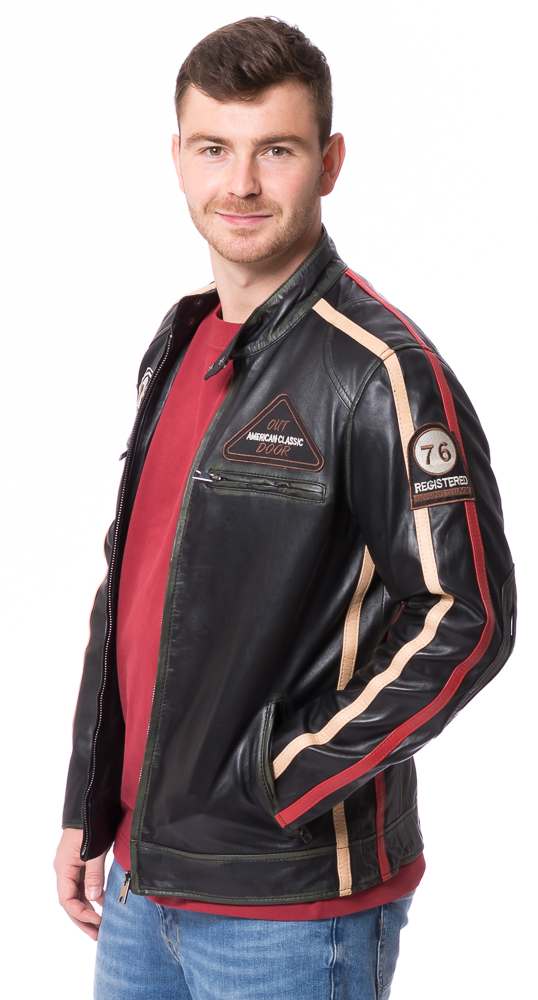 JLI antikschwarze Herren Leder Jacke von TRENDZONE