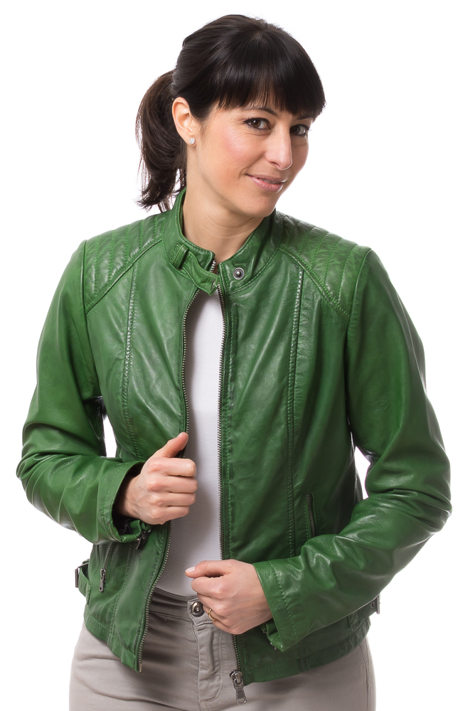 NO.10 grüne Damen Lederjacke von TRENDZONE