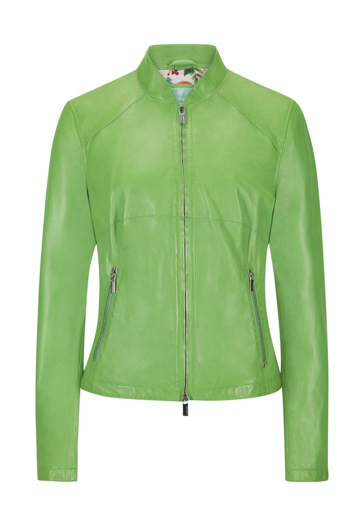 Saba grüne Kurz Leder Jacke von MILESTONE