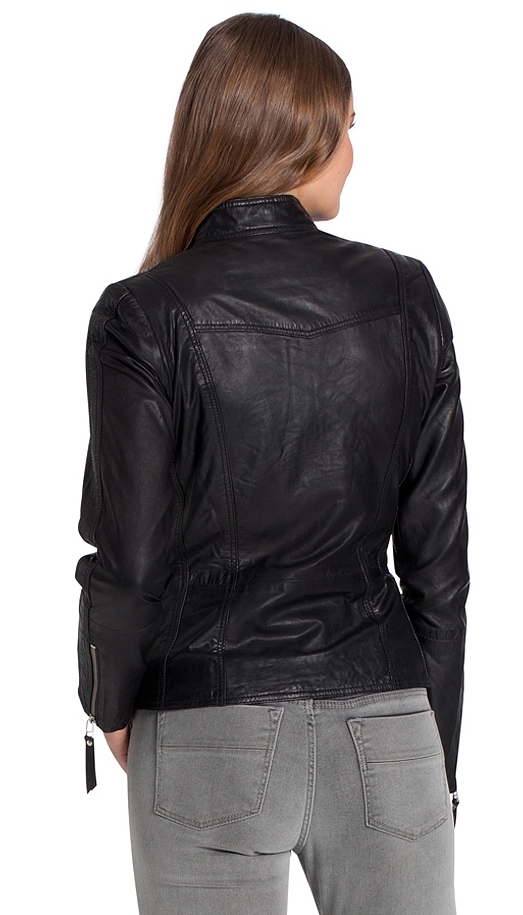 Stacy schwarze Damen Leder Jacke