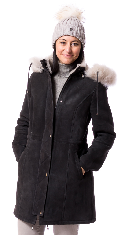 St. Moritz anthrazit Damen Lammfell Parka von TRENDZONE