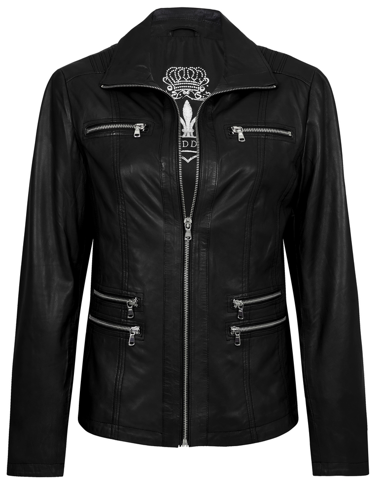 Madras schwarze Damen Lederjacke von MADDOX