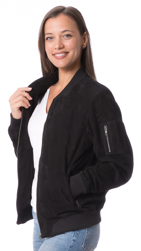 845 schwarz College Blouson aus Ziegenvelour Leder 845 schwarz College Blouson aus Ziegenvelour Leder