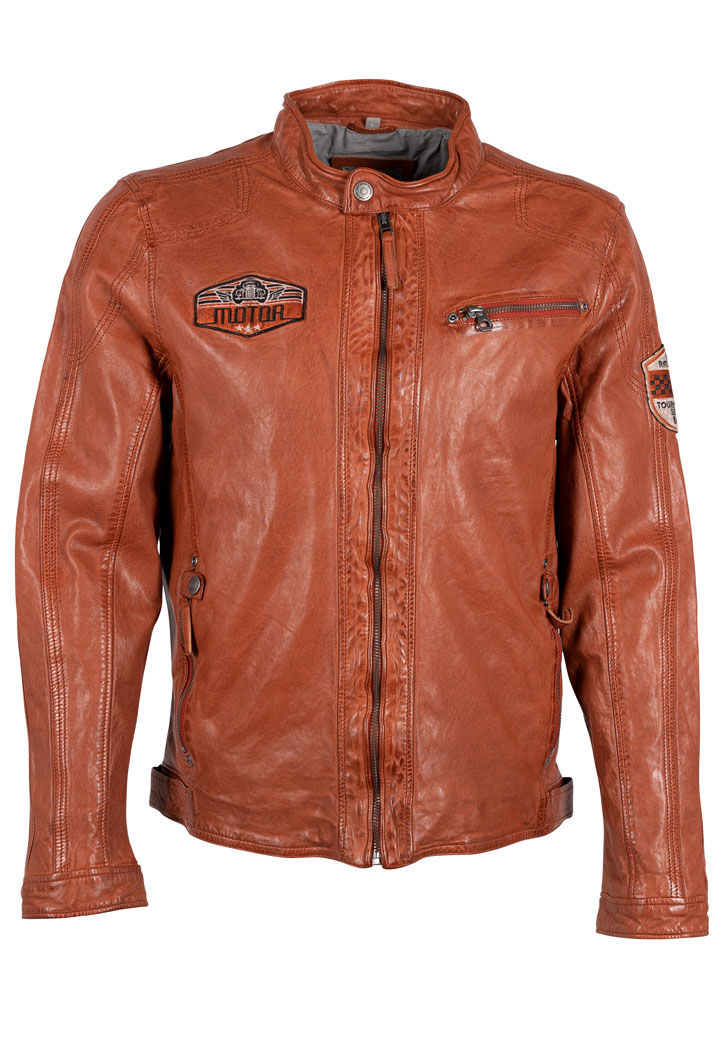 Rydoz orange Lederjacke für Männer von GIPSY 