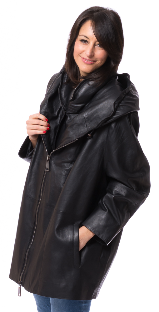 cristina-15442 SR-1103 Kapuzenjacke schwarz von TRENDZONE