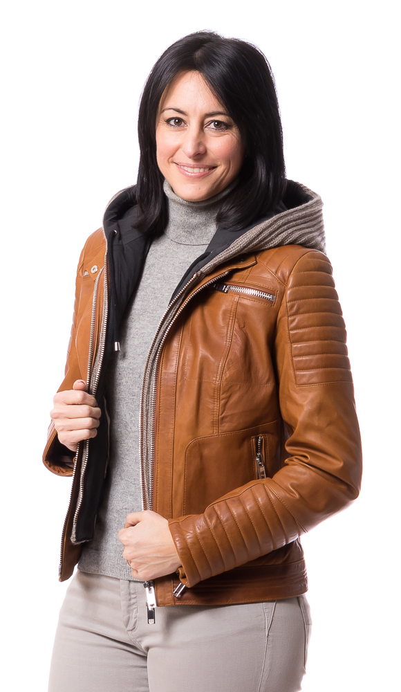 SR-1115 cognac Nappa Lederjacke schwarz von TRENDZONE LEDER FISCHER