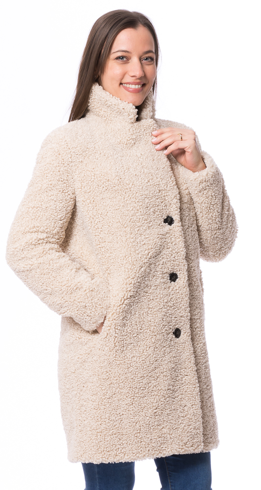 Diddi ivory beige Faux- Curly Lamb Kurzmantel von ROCKANDBLUE