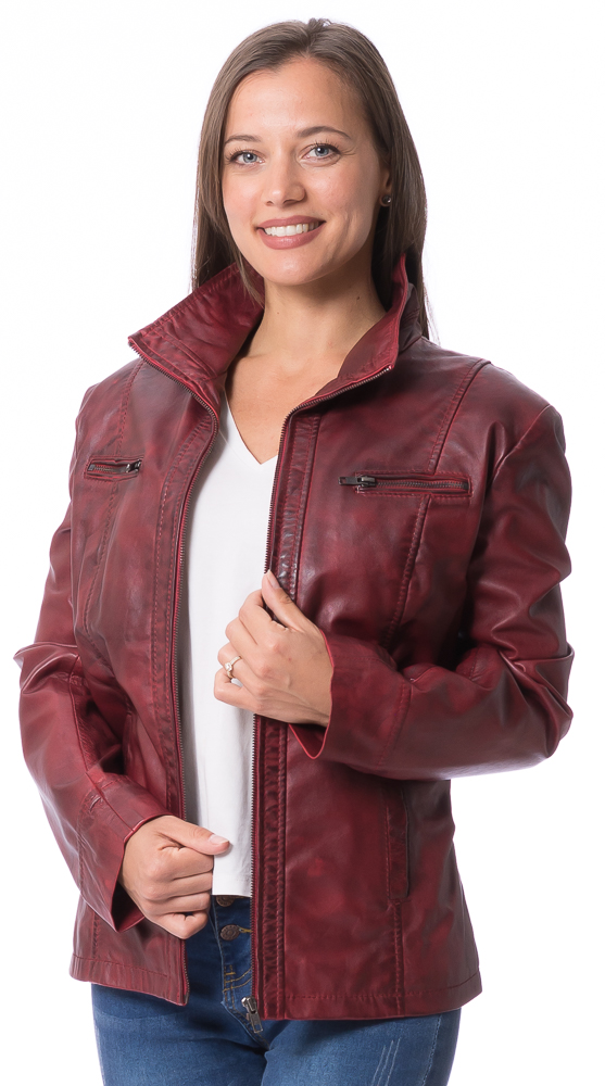 Charlot bordo Lederjacke für Damen von TRENDZONE