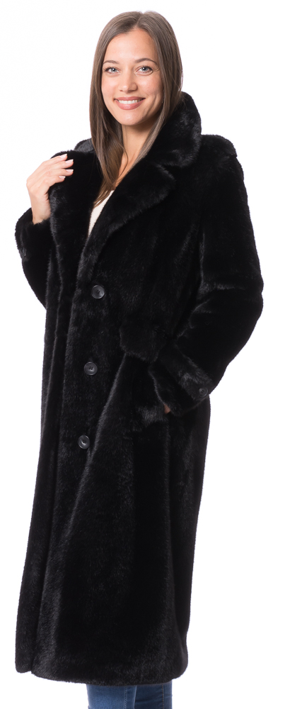 Charlene black Webpelz Mantel von ROCKANDBLUE