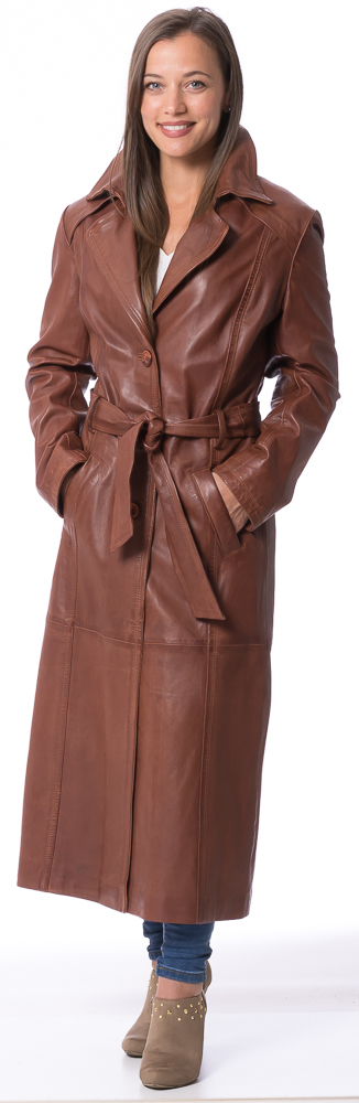 Sally 120 whisky langer Mantel für Damen von TRENDZONE