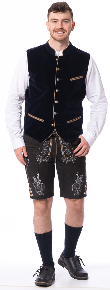 Samtweste Premium dunkelblau von FISCHER TRACHT
