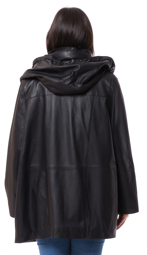 cristina-15455 SR-1103 Kapuzenjacke schwarz von TRENDZONE