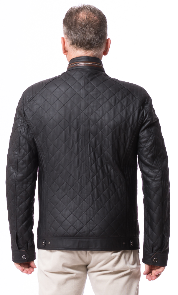 Mason SR-1038 dunkelblaue Stepplederjacke von TRENDZONE