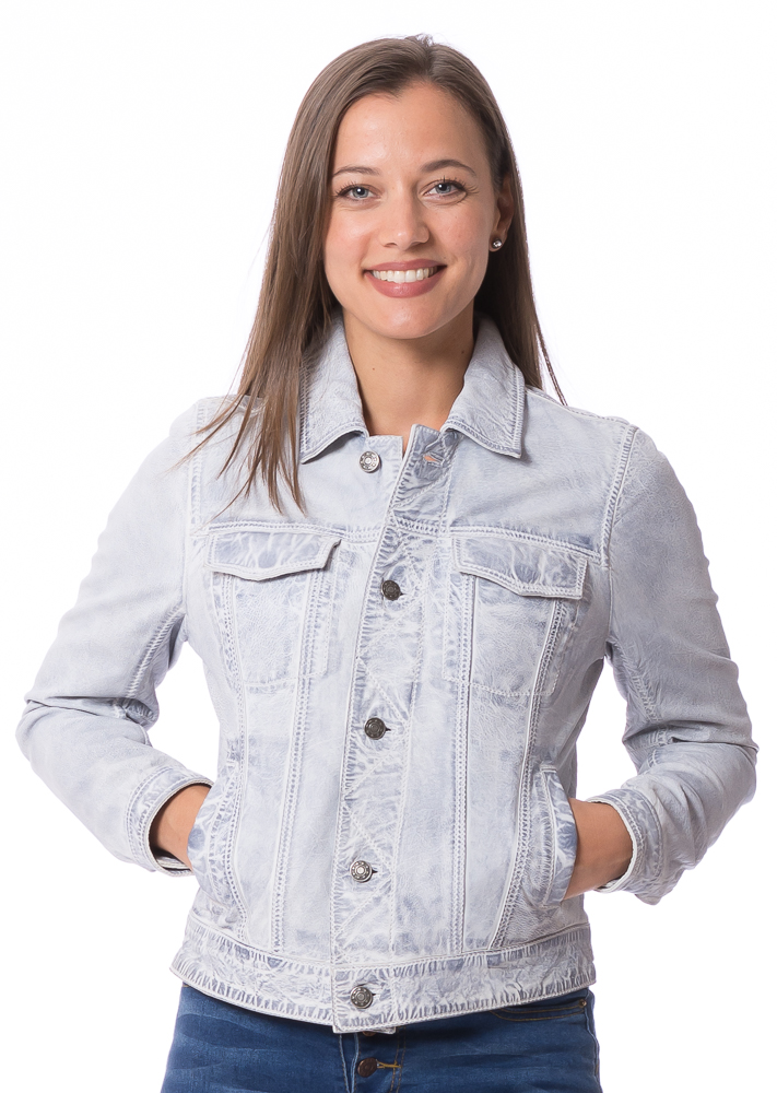 Joslyn light blue Leder Jeansjacke für Damen von ROCKANDBLUE