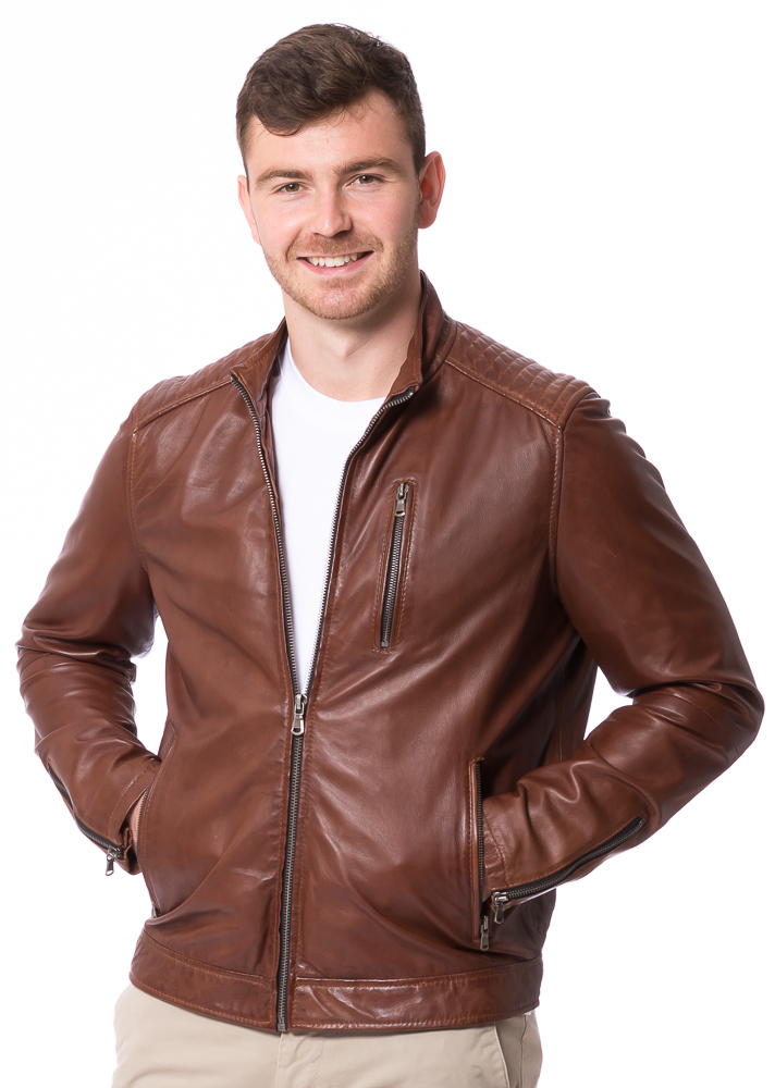Shelby cognac Nappaleder Jacke von TRNDZONE
