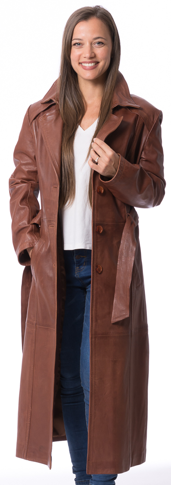 Sally 120 whisky langer Mantel für Damen von TRENDZONE