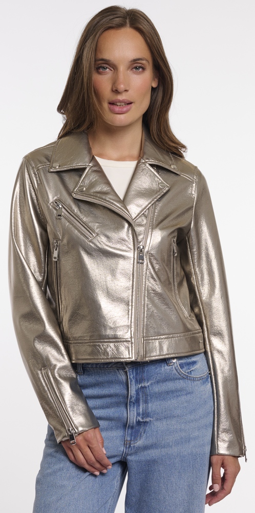 Etna old gold metallic Bikerjacke von RINO&PELLE