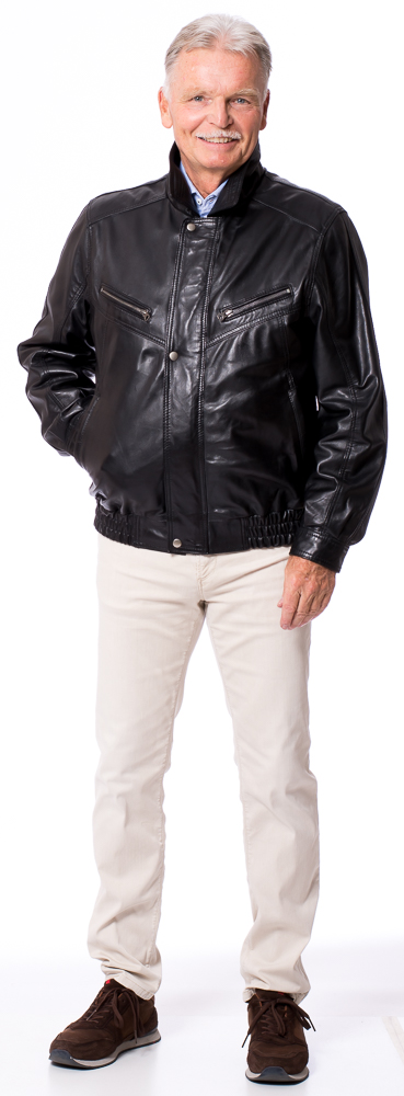 Renzo schwarz Blouson Lammnubuk Leder schwarz von TRENDZONE