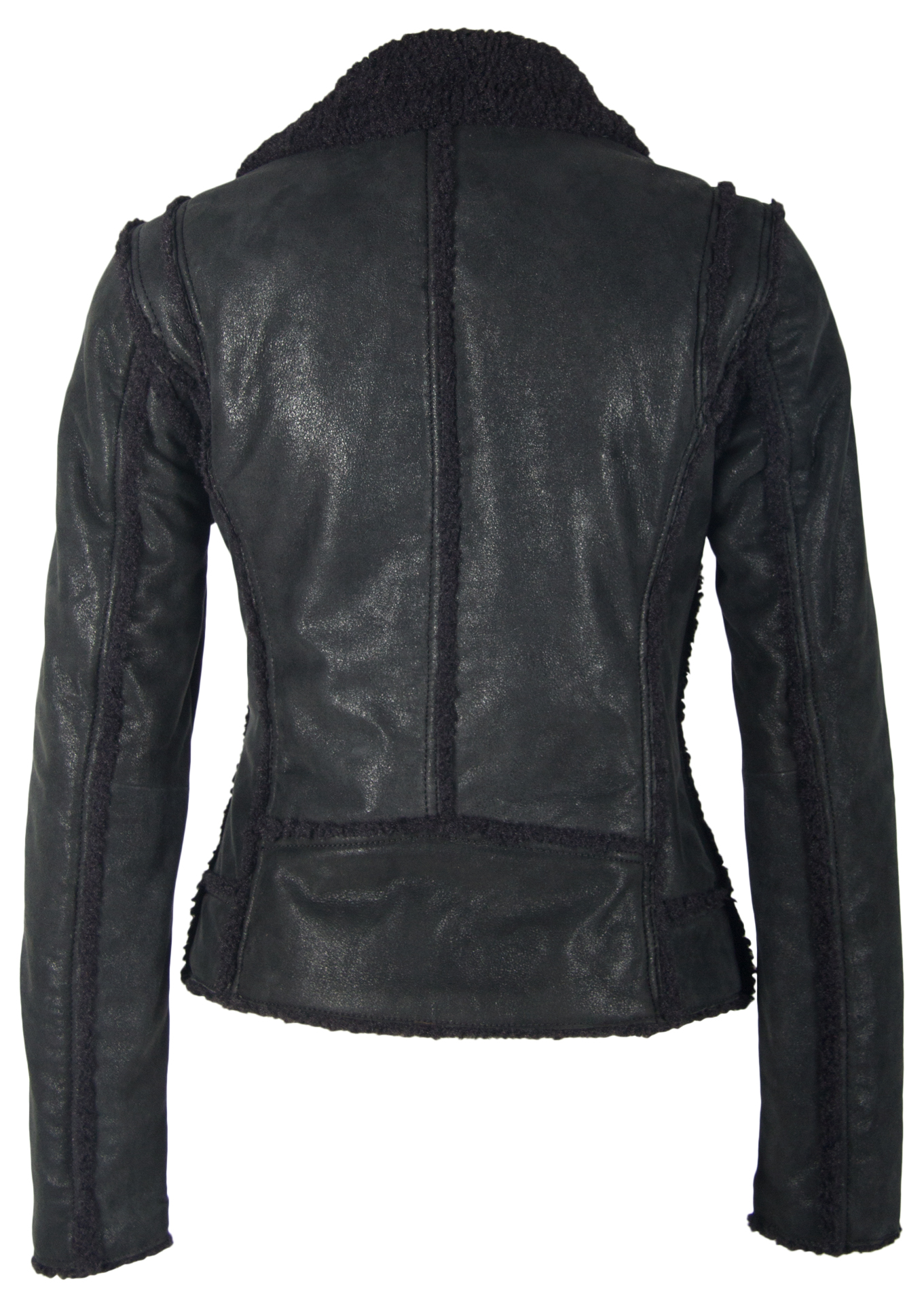 Adina schwarz Leder Jacke für Damen von GIPSY
