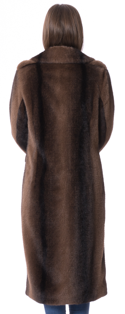 Charlene black/brown stripe  faux fur solky mink Mantel von ROCKANDBLUE