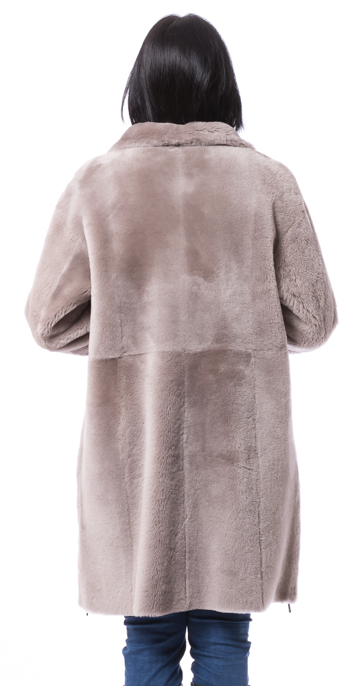 Marlene 90 taupe Wendejacke aus Lammfell von TRENDZONE