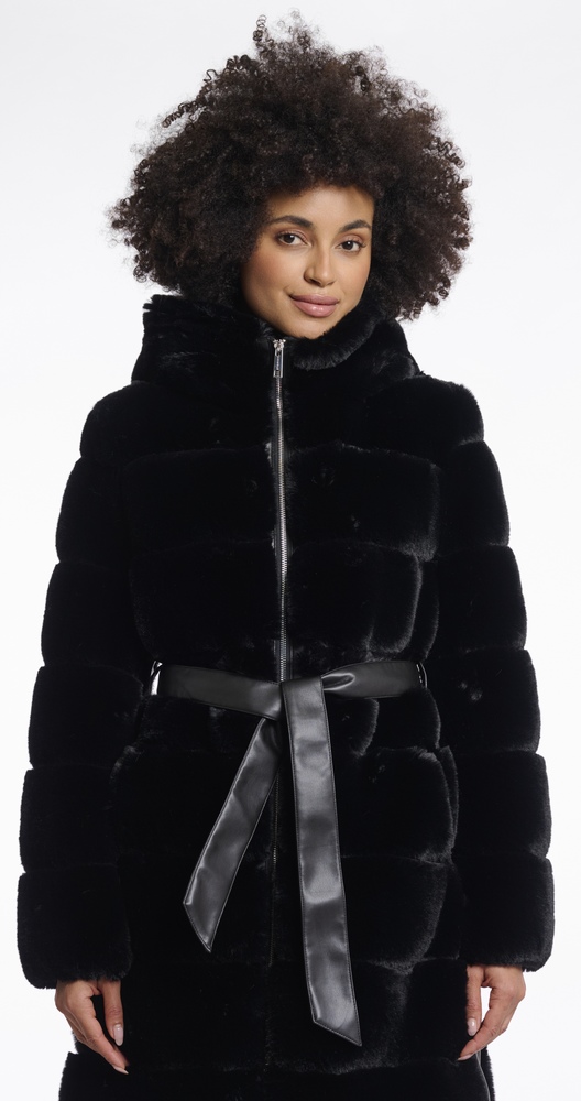 Bridget black Faux fur coat von RINO&PELLE 