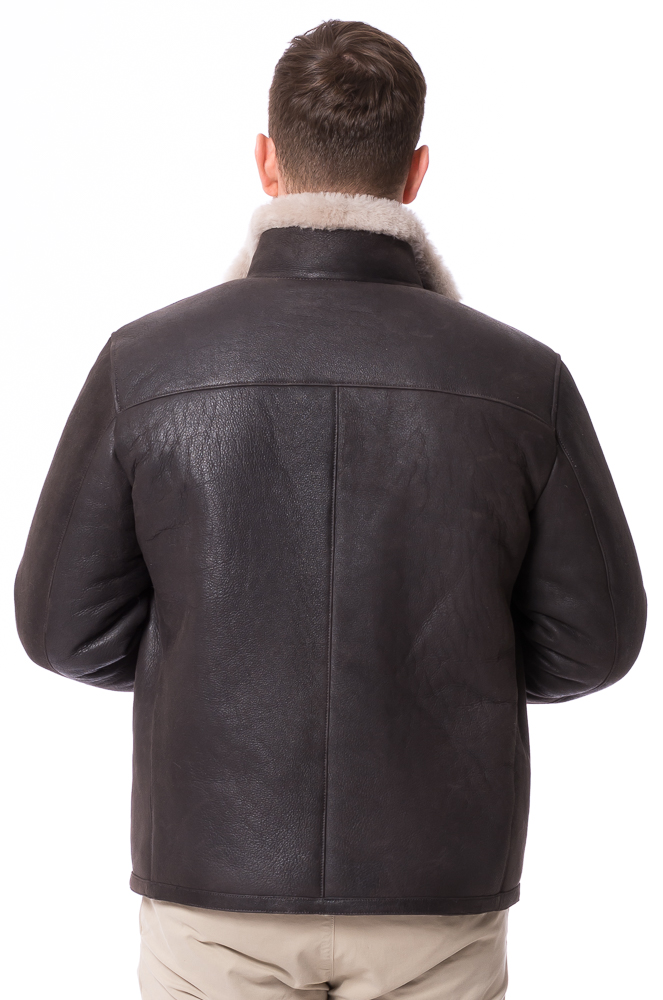 Lukas braun Seiden-Lammfell Jacke für Männer von TRENDZONE