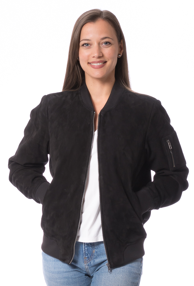 845 schwarz College Blouson aus Ziegenvelour Leder 845 schwarz College Blouson aus Ziegenvelour Leder