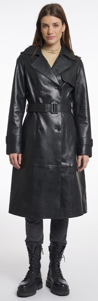 Irene black Nappaleder Trenchcoat von RINO&PELLE 