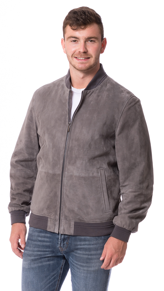 College graue Ziegen-Velour Jacke von TRENDZONE