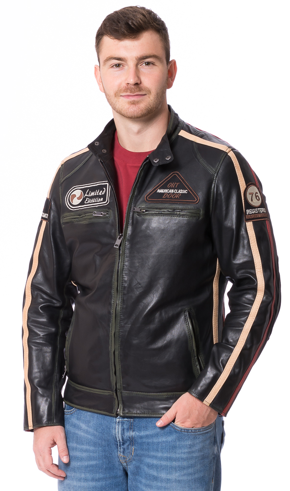 JLI antikschwarze Herren Leder Jacke von TRENDZONE
