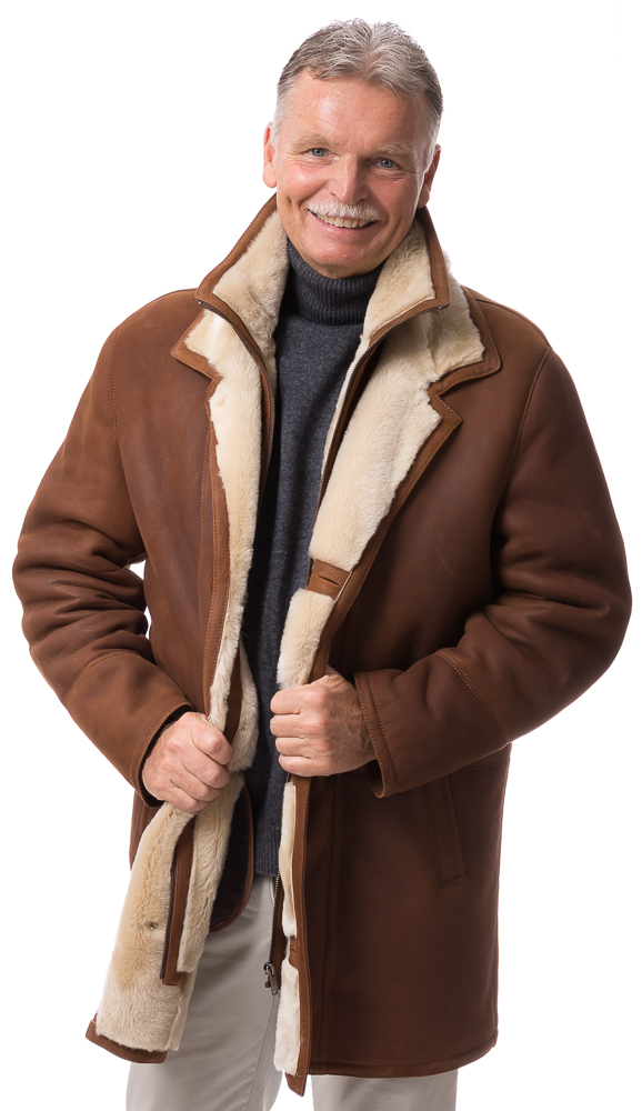 Henry cognac Herren Lammfell Jacke von TRENDZONE