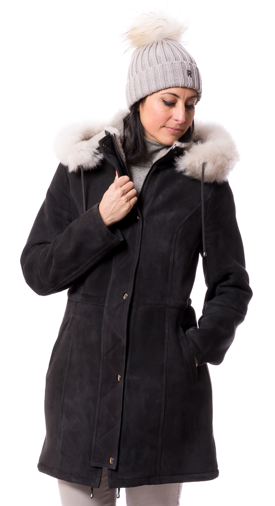 St. Moritz anthrazit Damen Lammfell Parka von TRENDZONE