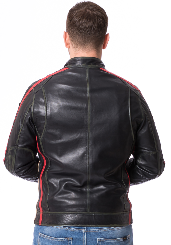 JLI antikschwarze Herren Leder Jacke von TRENDZONE
