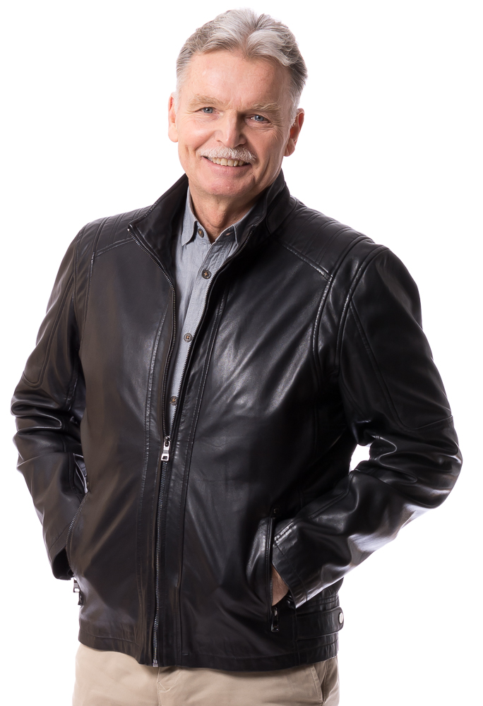 Hens schwarze Herren Lederjacke von TRENDZONE