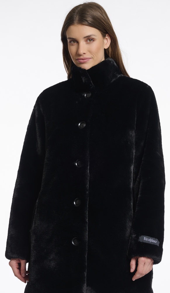 Nonna black fake fur Jacke von RINO&PELLE 