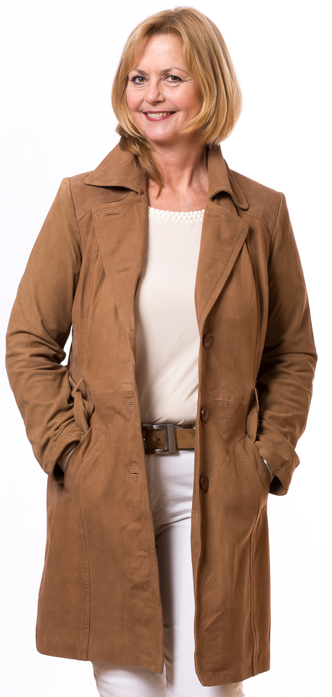 cognac TRENDZONE Ziegenvelour Sally FISCHER LEDER | von