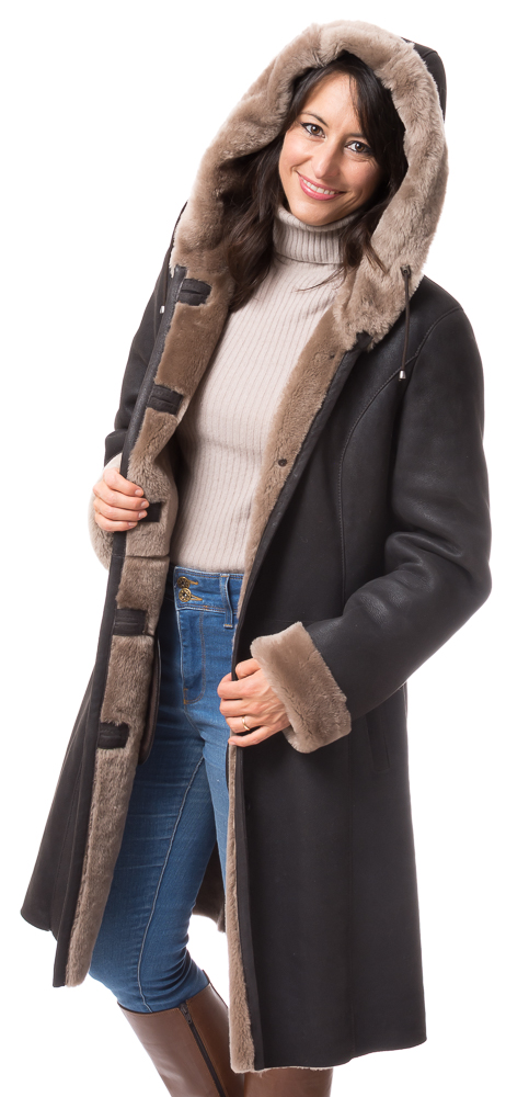 Cristina-14138 Alex 2D braun Nappalan Mantel für Damen von TRENDZONE