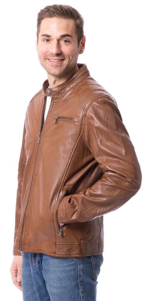Riga cognac Nappaleder Jacke für Herren von JILANI