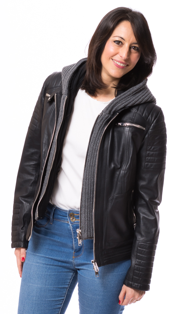 SR-1115 Nappa Lederjacke schwarz von TRENDZONE