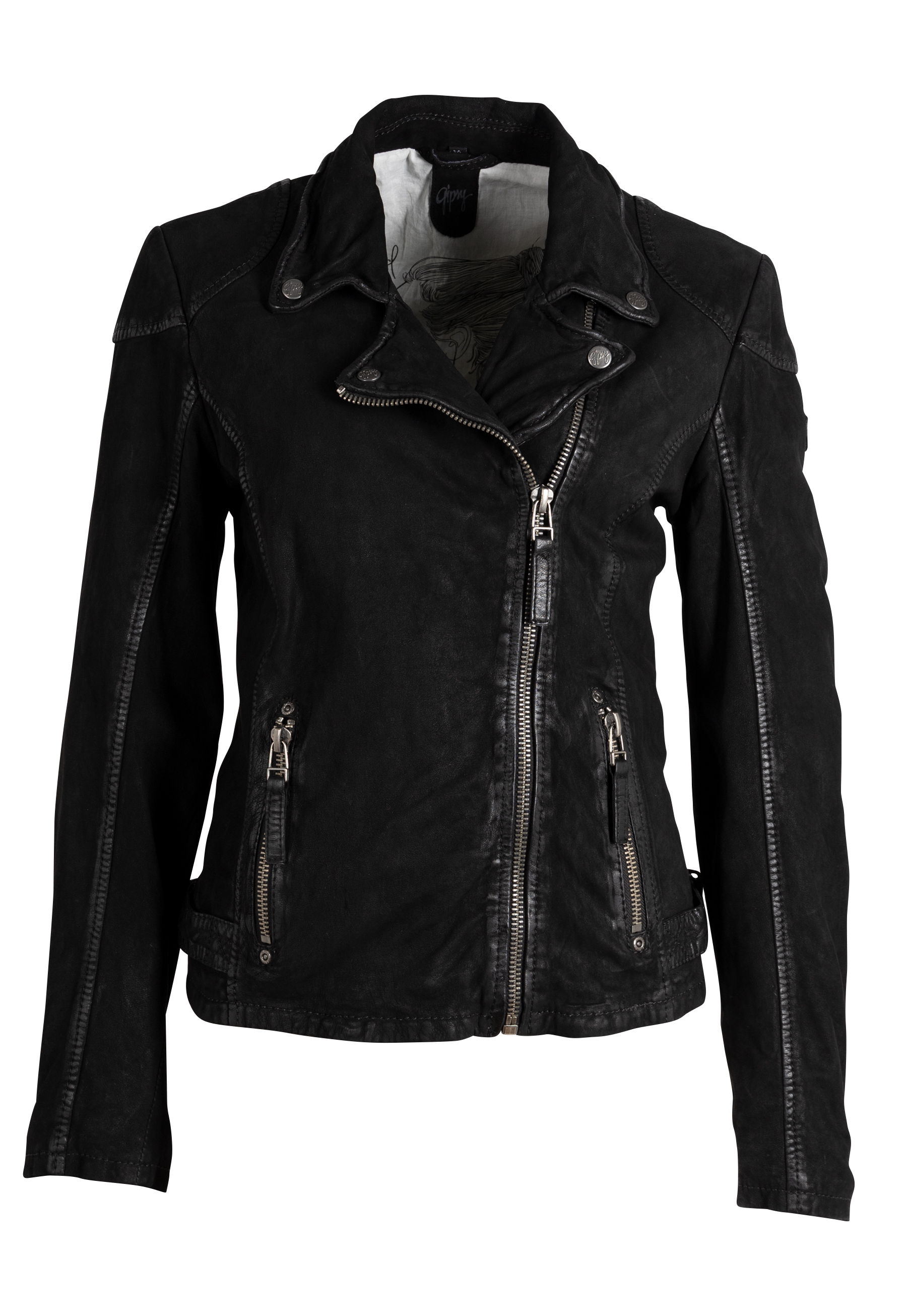 Ayla schwarz Lederjacke für Frauen in  von GIPSY